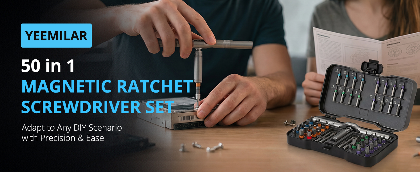 24 in 1 magnetic ratchet screwdriver set