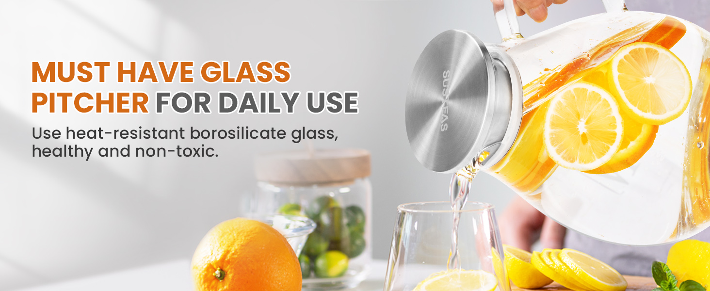 glass pitcher with lid