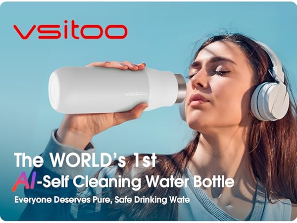 AI self cleaning water bottle