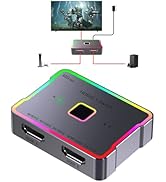 SKUYA Hdmi Switch 4k120hz/240Hz,48Gbps hdmi Switch 2 in 1 Out,Hdmi 2.1 Switch,Hdmi switcher 8K@60...