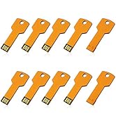 RAOYI 10 Pack 8GB USB Flash Drive USB 2.0 Metal Key Shape Memory Stick Thumb Drive Pen Drive-Gold