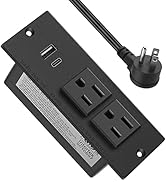 Conference Recessed Power Strip with USB C,Furniture Recessed Outlet,Table Power Strip with 2 Out...