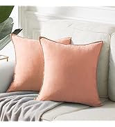 Fancy Homi 2 Packs Premium Faux Suede Decorative Throw Pillow Covers, Super Soft Square Pillow Ca...