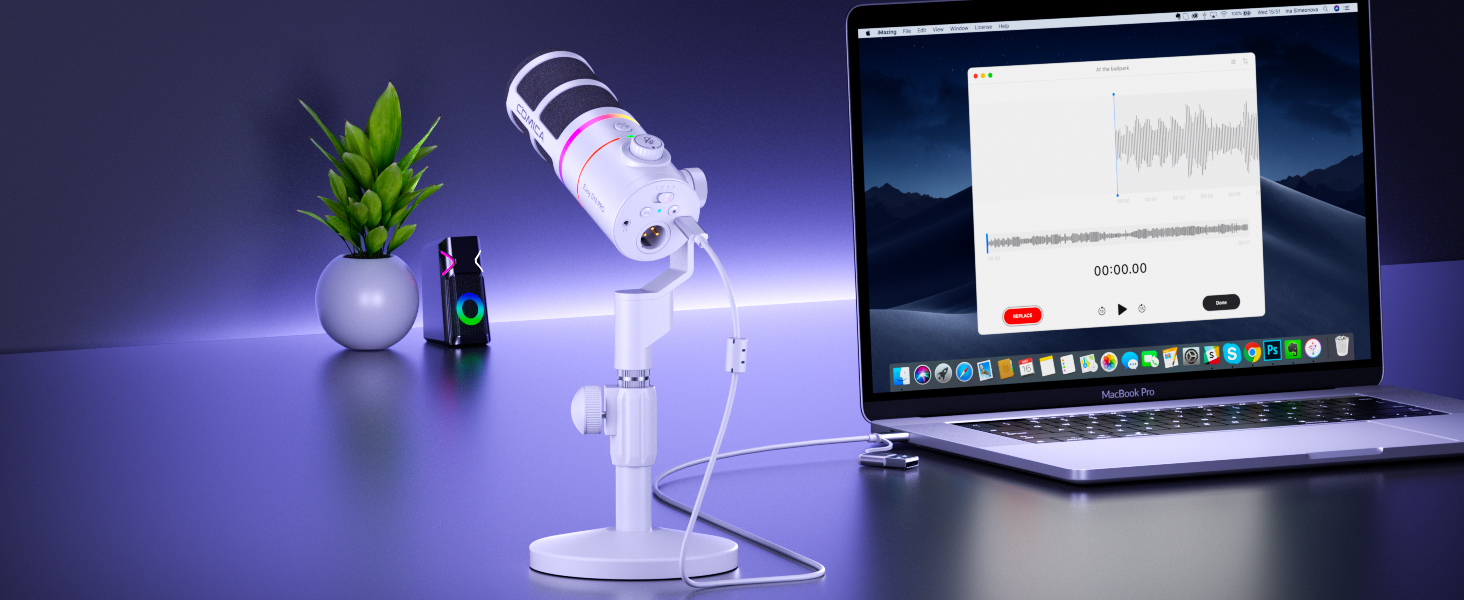 white usb c microphone