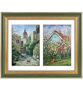 Golden State Art,8.5x11 Ornate Double Picture Frame Display Two 5x7 Photos with Mat or 8.5x11 Pri...