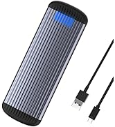GODO M.2 NVMe SSD Enclosure with RGB,Portable M.2 Nvme External Enclosure Adapter to USB C Tool-F...