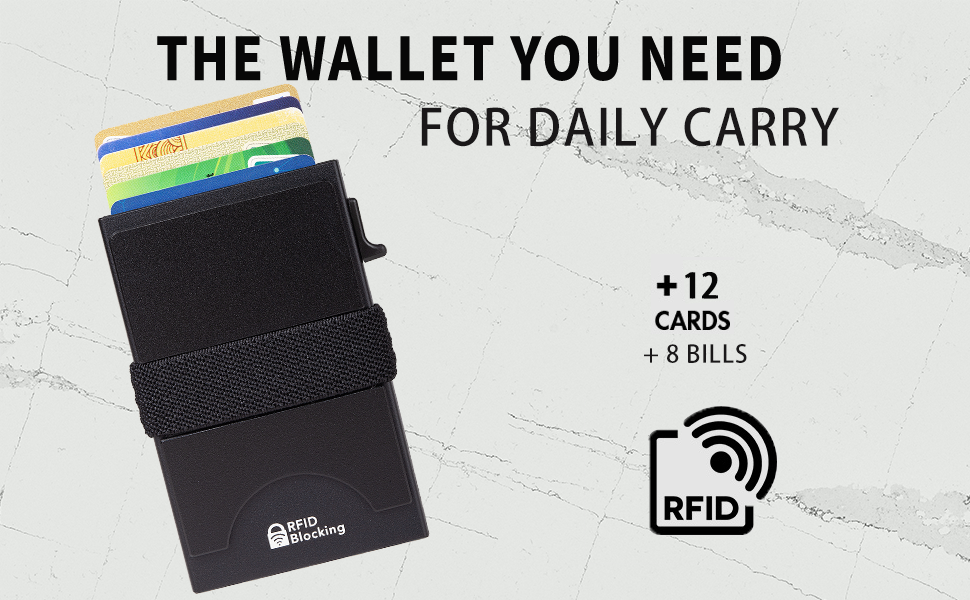 Slim Minimalist Front Pocket RFID Blocking Metal Wallets