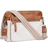 Ariscobull Small Soft Pebbled Real Leather Crossbody Handbags Purses Sling Crossover Shoulder Bag
