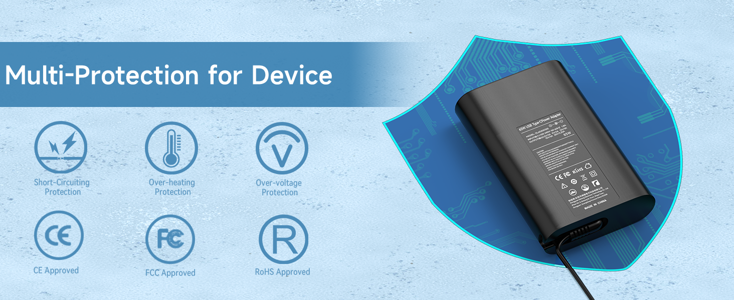 65W USB C Laptop Charger for Inspiron 14 16 2-in-1