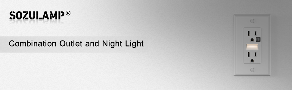  SOZULAMP nightlights wall mount outlet receptacle,Illuminated guidelight Tamper resistant,15A 125V