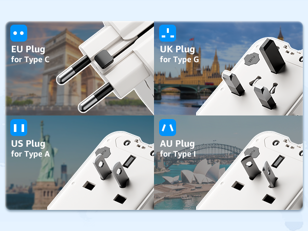 “Air” Universal Travel Adapter. Power your journey, connect the world.