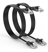 ApoJodly Cat 6 Ethernet Cable 6FT 2-Pack, Patch Cable 6 Foot (Cat 6 Cable, Internet RJ45 Cord, Ne...