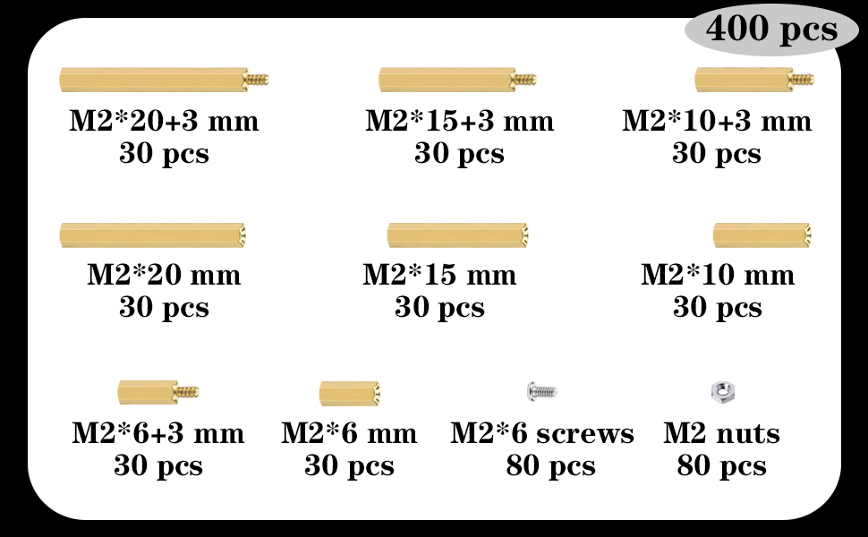 m2 brass standoffs kit
