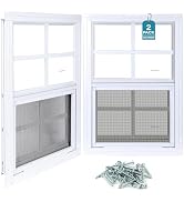 Melkus 2 Pack Shed Windows, 18"x23" Flush Mount Household Windows with Thicker Tempered Glass and...