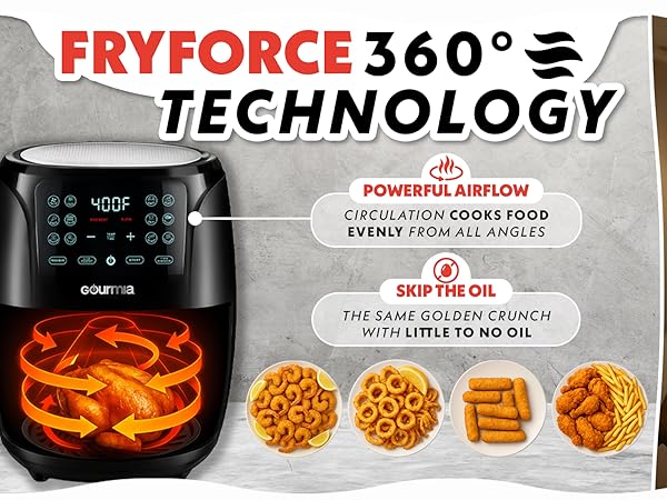 Gourmia GAF486 air fryer with FryForce 360° technology for healthier frying