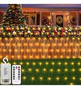 echosari Net Lights Battery Powered, 6.6 x 9.8Ft 200 LED Net Bush Lights with 8 Mode Timer Remote...