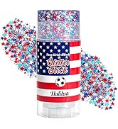 Patriotic Face Hair Glitter Stick, 4th of July Outfits &amp; Accessories, Red White and Blue Decorati...