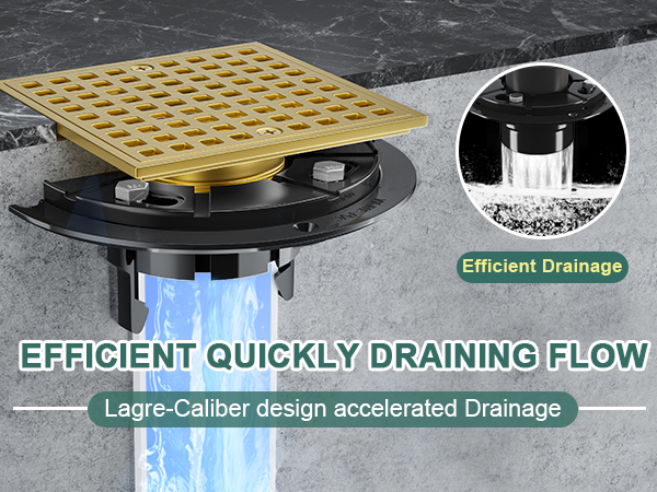 Brushed Gold Shower Drain