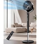 KEGIAN Smart Fan for Bedroom, 120° +120° 3D Oscillating Fan, 120ft Quiet Pedestal Fan with Remote...