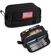 ATRIPACK Tactical 4 Compartments Pencil Case for Boys,Big Canvas Pen Pouch Bag, Large Capacity Pe...