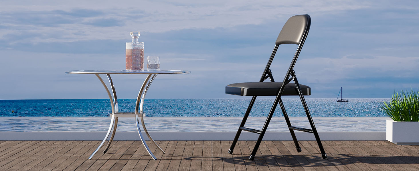 Nazhura Padded Folding Chairs Black