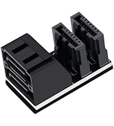 WLGQ Double-Layer SATA 7-Pin Male to Female 90-Degree Adapter, Dual Port Simultaneous Direction S...