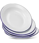 DOITOOL Pack of 4 Enamel Plates, 6.3 Inch Unbreakable Enamelware Dinner Serving Platter Trays, Re...