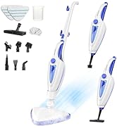 12-in-1 Steam Mop, Fast 15-Sec Heat-Up, 1500W Detachable Handheld Steam Cleaner with 2 Dirt Grip ...