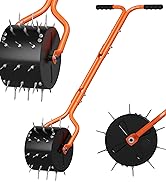 Walensee Rolling Lawn Aerator, Heavy Duty Manual Aerator Tool with 30 Spikes, Aerator Lawn Tool w...
