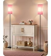 GOEBLESON 2 Pack Floor Lamp, Pole Lamp with Foot Switch, Modern Standing Lampshade, Minimalist Fr...
