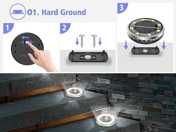flat solar lights outdoor pathway