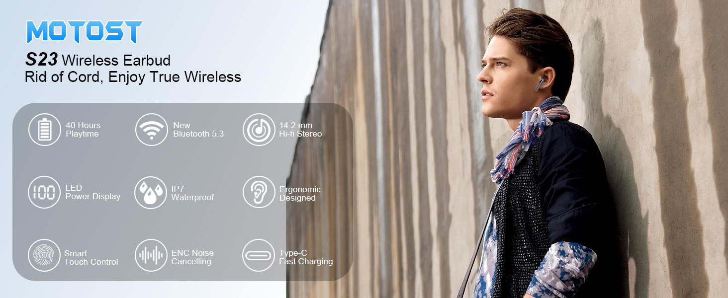 Wireless Earbuds Bluetooth Ear Buds Bluetooth Headphones Running in Ear Wireless Earphones Headset