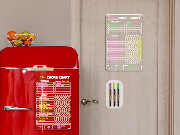 JJPRO Clear Dry Erase Chore Chart