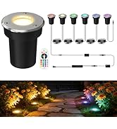 LOHAS Dusk to Dawn Low Voltage Landscape Lighting Warm White + RGB Modes, 6 Pack IP65 Outdoor In ...