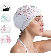 COPOZZ Stylish Silicone Swim Cap for Women – Comfortable, Durable, and Hair-Protecting Design