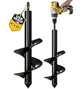 K-Brands Auger Drill Bit for Planting – 4 x 12 Inch - Garden Spiral Hole Drill Planter for Bulb P...