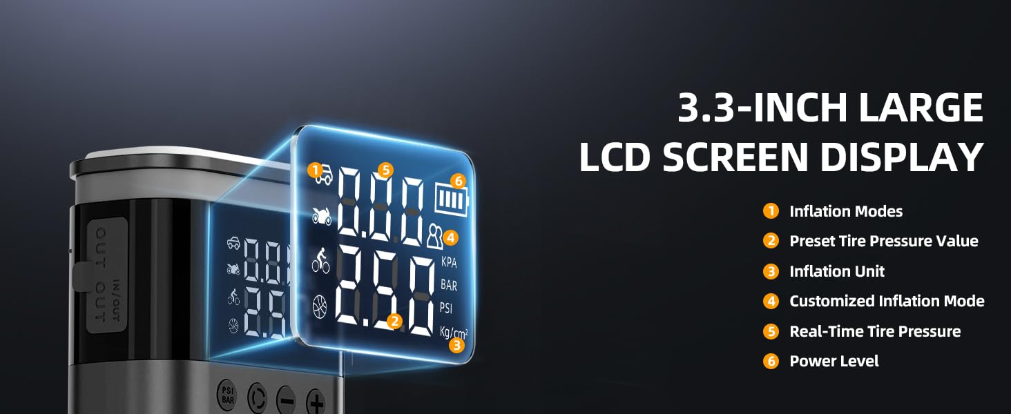 3.3-Inch Large LCD Screen &amp;amp; Portable Car Jump Starter Design