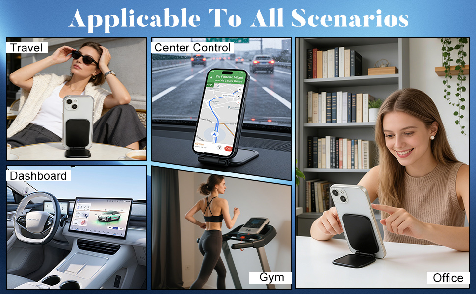 Ultra-Thin Foldable Magnetic Car Phone Mount,for Your Car/Gym/Mirror Compatible