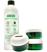 Fly Away - Fruit Fly Trap Kit: 3X Reusable Fruit Fly Traps for Indoors + 12 oz. Liquid Bait. Fast...