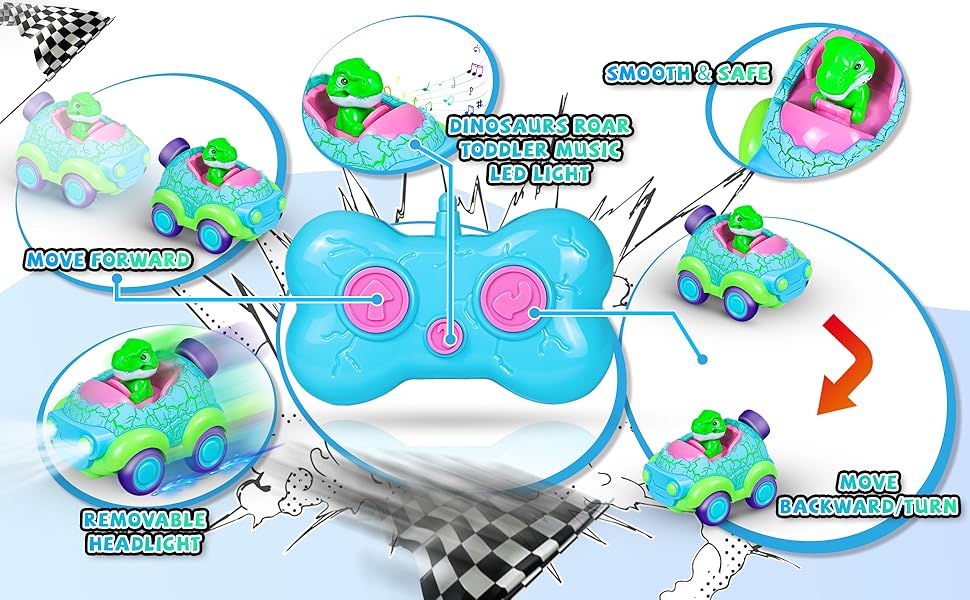 remote control dinosaur car