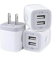 Charger Block, USB Wall Charger, Double USB Fast Charging Cube Block Charger Box, 2.1A Phone Char...