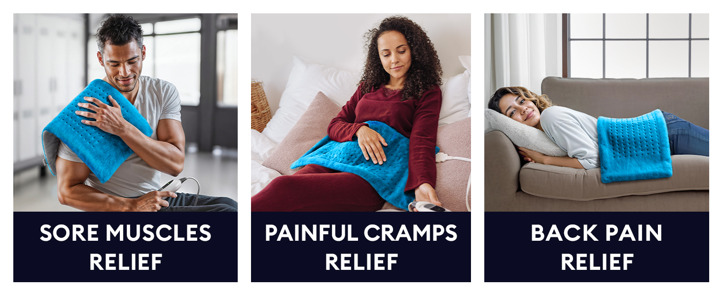 King Size Heating Pad for Back Pain &amp; Cramps Relief, FSA HSA Eligible