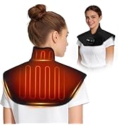 Cordless Neck Shoulder Heating Pad, Heated Neck and Shoulder Wrap for Pain Relief, 4 Heating Leve...