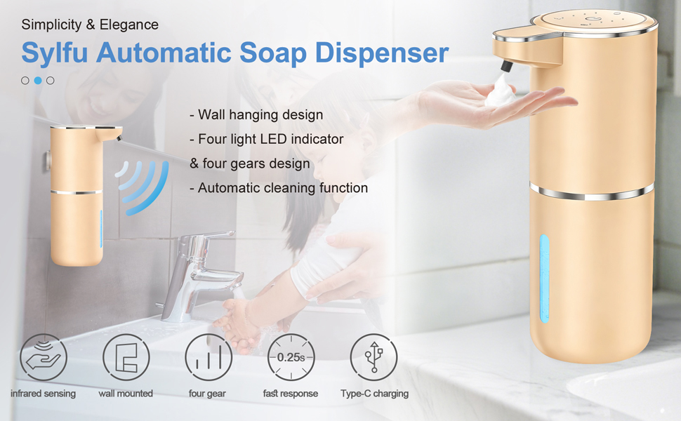 Automatic Foaming Soap Dispenser Touchless Dispenser Auto Foam Soap Dispenser for Bathroom Kitchen