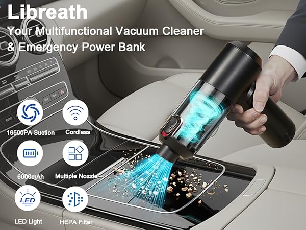 Vacuum Cleaner for Car 78000RPM Handheld Car Vacuum Cordless High Power 4-in-1 Air Blower Pump