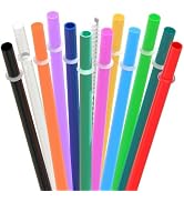 Dakoufish 8 Inch Reusable Plastic Short Straws for 16oz 20oz Tumblers and Cups,Replacement Hard S...