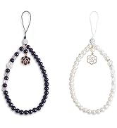 BEEFLYING 1-2 Pcs Glass Pearl Cell Lanyard Wrist Strap Crystal Glass Beads Rhinestone Beaded Phon...
