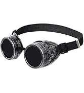 Hmxpls Vintage Steampunk Goggles Glasses for Halloween Cosplay Costumes Accessories