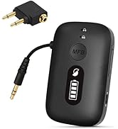 SIMOLIO Airplane-Bluetooth-Adapter for AirPods/Headphones, 20 Hr Battery, Supports 2 Earbuds/Wire...