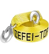 ZEFEI-TOP Nylon Heavy Duty Tow Strap with Hooks 2